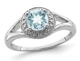 7/10 Carat (ctw) Aquamarine Ring in Sterling Silver